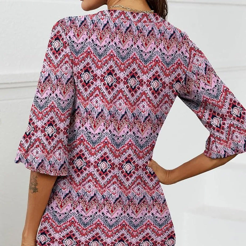 Women's Elegant Ruffle Sleeve V-Neck Tops
