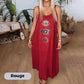 Women's Sleeveless Long Dress with Eye Print