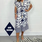 🌟Summer Hot Sale 50% OFF💐Printed Casual Dress With V-Neckline and Fringes on the Short Sleeves