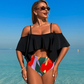 Women's Sexy Ruffle High-Waist Two-Piece Bikini Set
