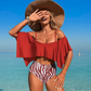 Women's Sexy Ruffle High-Waist Two-Piece Bikini Set