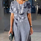 Women's Casual Printed Round Neck Dress