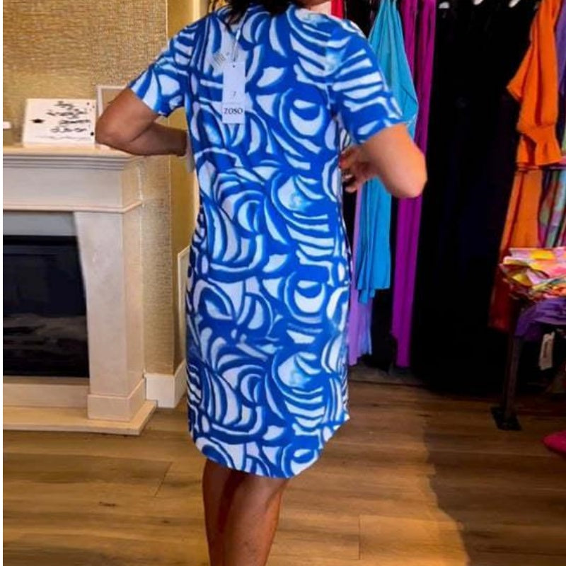 🌸LAST DAY PROMOTION - 50%OFF🌸Short-Sleeved Printed V-Neck Fashion Dress
