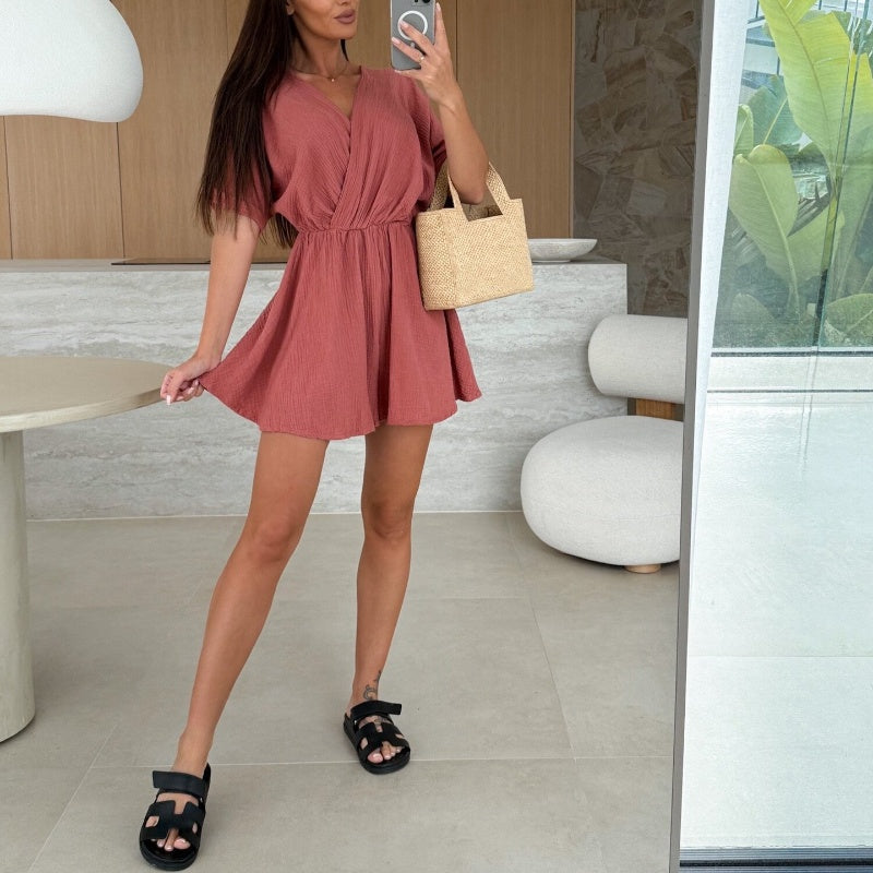 ☀️Summer Sale 49% Off☀️  Women’s Wrap V-Neck Shorts Jumpsuits💥Buy 2 Get 10% Off