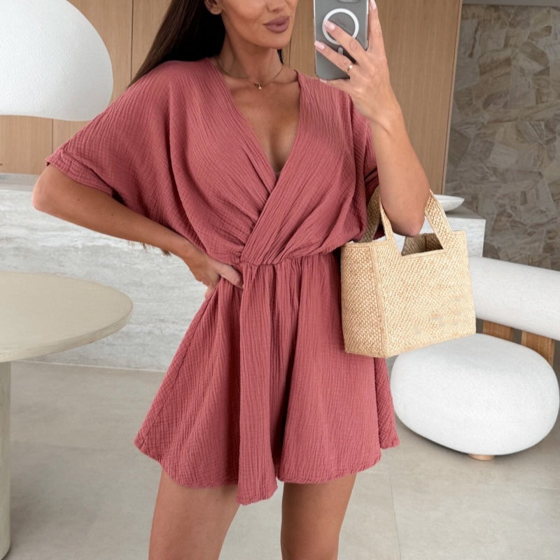 ☀️Summer Sale 49% Off☀️  Women’s Wrap V-Neck Shorts Jumpsuits💥Buy 2 Get 10% Off