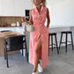 💖LAST DAY SALE 50% OFF💖Solid Button Pocket Denim Dress