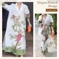 🌸Limited Sale 50% OFF🌸Women’s Print V-Neck Lapel Long-Sleeve Long Dress