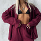 Women’s 2-Piece Button-Down Shirt & Short Set