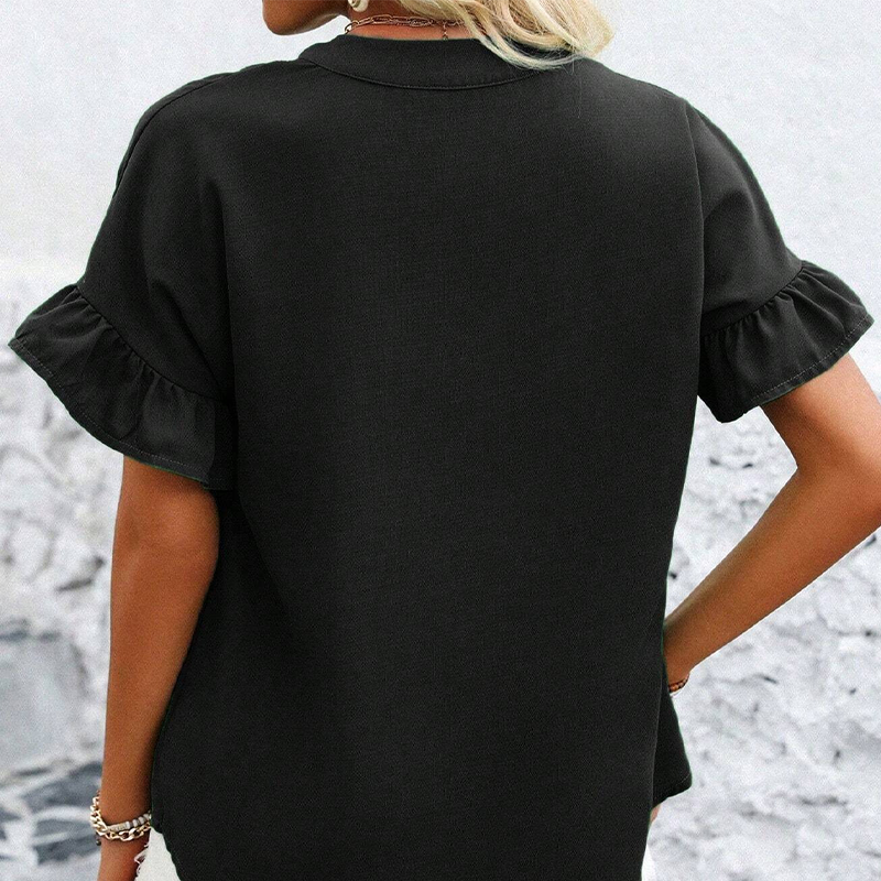 Women's Casual Ruffle Short Sleeve Top