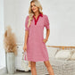 Women's Casual V-Neck Striped Dress