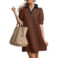 Women's Casual V-Neck Striped Dress