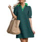 Women's Casual V-Neck Striped Dress