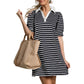 Women's Casual V-Neck Striped Dress