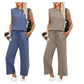💕Hot Sale  60% OFF🔥New Women's  Sleeveless Top & Wide-Leg Pants Set
