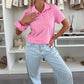 Women's Solid Short Sleeve Button-Down Tops