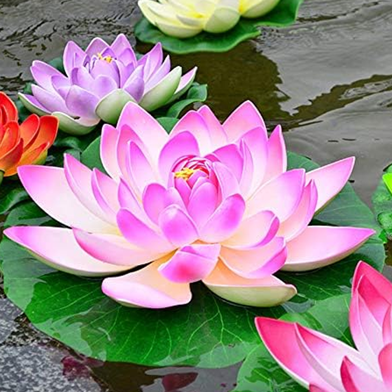 Floating Artificial Simulation Water Lily for Home Garden Ponds Decoration