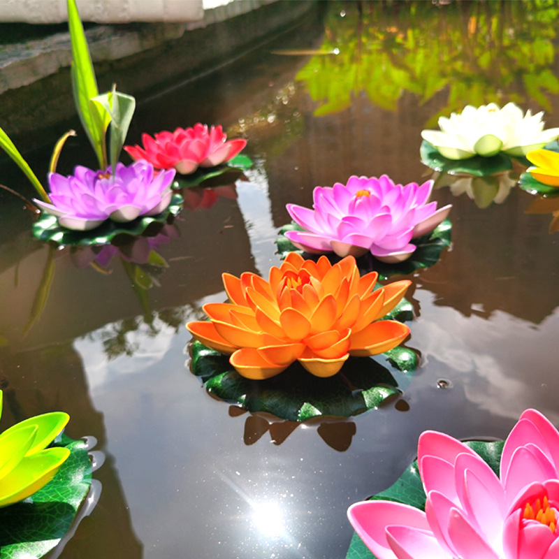 Floating Artificial Simulation Water Lily for Home Garden Ponds Decoration