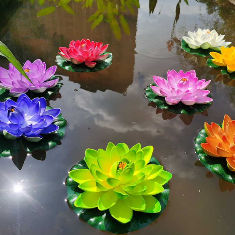 Floating Artificial Simulation Water Lily for Home Garden Ponds Decoration