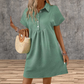 Women's Unique Geometric Texture Short Sleeve Lapel Dress