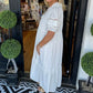 Women's Elegant V-Neck Puff Sleeve Tiered Dress
