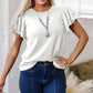 Casual Ruffle Round Neck Short Sleeve Top