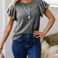 Casual Ruffle Round Neck Short Sleeve Top