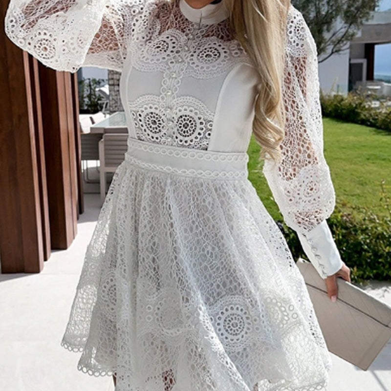 Women's Sexy Lace Long Sleeve Dresses