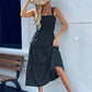 Women's Sleeveless Smocked Dress with Tiered Ruffle Hem