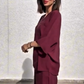 Women's Casual Loose Fit V-Neck Top & Pants Two-Piece Set