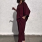 Women's Casual Loose Fit V-Neck Top & Pants Two-Piece Set