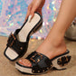 Step into Summer 2025 with Confidence! 🌞Women’s Wedge Slide Sandals with Studded Strap
