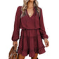 Women's V-Neck Ruffle Trim Dress