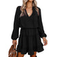 Women's V-Neck Ruffle Trim Dress