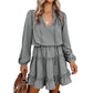 Women's V-Neck Ruffle Trim Dress