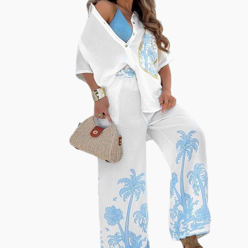 💖Last Day Sale 💖Women’s Causal Flowy Shirt & Pants Set