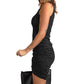 Women's Sleeveless Round-Neck Ruched Short Dress