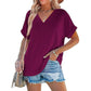 Women's V-Neck Dolman Sleeve Short-Sleeve Top