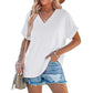 Women's V-Neck Dolman Sleeve Short-Sleeve Top
