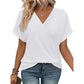 Women's V-Neck Dolman Sleeve Short-Sleeve Top