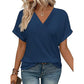 Women's V-Neck Dolman Sleeve Short-Sleeve Top