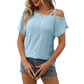 🔥NEW ARRIVAL LIMITED TIME OFFER🔥Women's Fashion Hollow Out Solid Color Short Sleeve Top