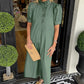 Women's Casual Solid Color Standing Collar Button Down Dress