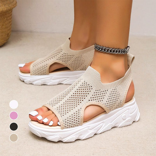 Women’s Casual Breathable Hollow Knitted Platform Sandals