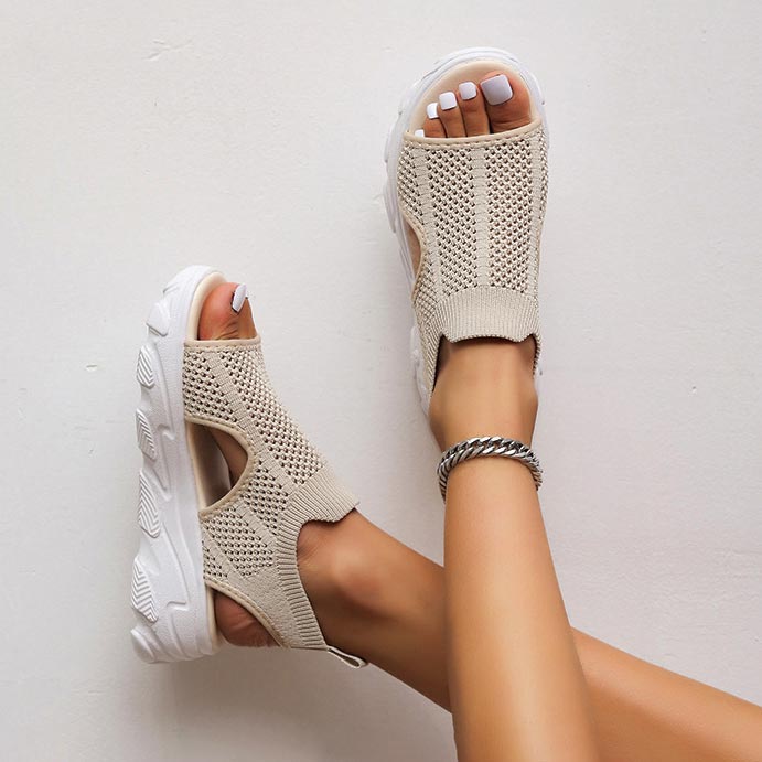 Women’s Casual Breathable Hollow Knitted Platform Sandals