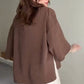 Women's Solid Color V-Neck Half Sleeve Cardigan Tops
