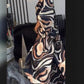 Women's Fashion Loose Printed Shirt & Wide Leg Pants 2-Piece Set