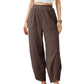 Women's casual ankle trousers with loose fit and elasticated waist