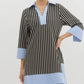 Women's Elegant V-Neck Loose Patchwork Dresses