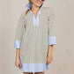 Women's Elegant V-Neck Loose Patchwork Dresses