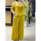 Women's Solid Color Casual 3/4 Sleeve Top Loose Button Pants 2-Piece Set